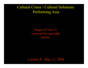 Cultural Crises / Cultural Solutions: Performing Asia Image of Crazy-A