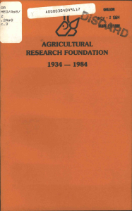 RESEARCH FOUNDATION AGRICULTURAL 1934- 1984 )