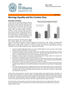 Marriage Equality and the Creative Class  Executive summary