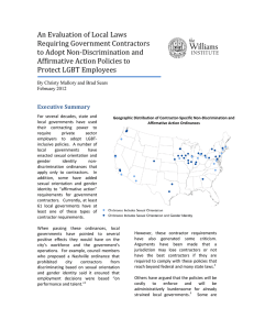 An Evaluation of Local Laws Requiring Government Contractors to Adopt Non-Discrimination and