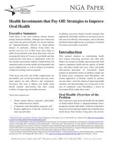 NGA Paper Health Investments that Pay Off: Strategies to Improve Oral Health
