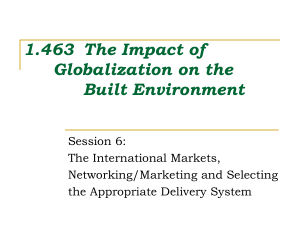 1.463 The Impact of Globalization on the Built Environment