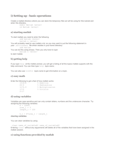 i) Setting up - basic operations