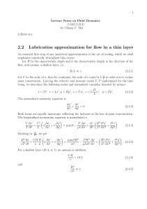 2.2 Lubrication approximation for flow in a thin layer