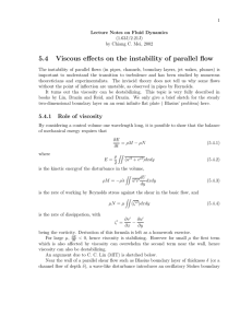 5.4 Viscous eﬀects on the instability of parallel ﬂow