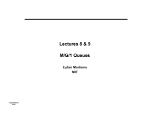 Lectures 8 &amp; 9 M/G/1 Queues Eytan Modiano MIT