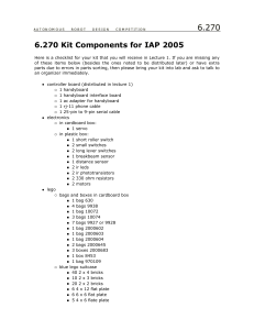 6.270 Kit Components for IAP 2005