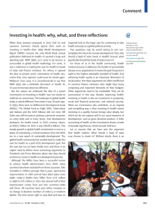 Comment Investing in health: why, what, and three reﬂ ections