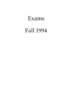 Exams Fall 1994