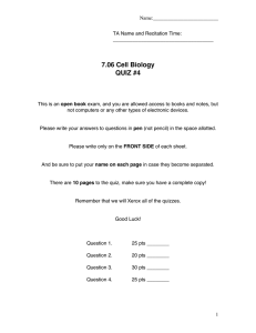 7.06 Cell Biology QUIZ #4