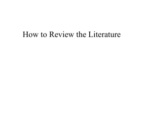 How to Review the Literature