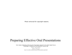 Preparing Effective Oral Presentations Photo removed for copyright reasons.