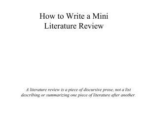 How to Write a Mini Literature Review