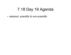 7.18 Day 19 Agenda • abstract: scientific &amp; non-scientific