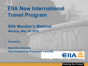 EIIA New International Travel Program  EIIA Member’s Webinar