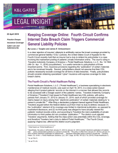 Keeping Coverage Online:  Fourth Circuit Confirms General Liability Policies
