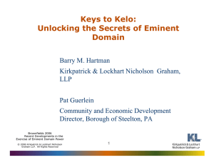 Keys to Kelo: Unlocking the Secrets of Eminent Domain