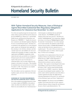 Homeland Security Bulletin