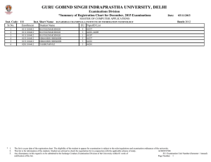 GURU GOBIND SINGH INDRAPRASTHA UNIVERSITY, DELHI Examinations Division Date: