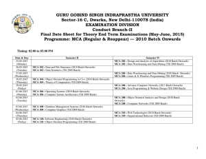 GURU GOBIND SINGH INDRAPRASTHA UNIVERSITY Sector-16 C, Dwarka, New Delhi-110078 (India)