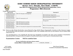 GURU GOBIND SINGH INDRAPRASTHA UNIVERSITY Sector 16-C, Dwarka, New Delhi -110078