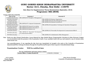 GURU GOBIND SINGH INDRAPRASTHA UNIVERSITY Sector 16-C, Dwarka, New Delhi -110078