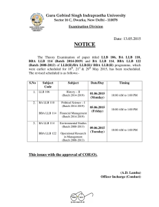 NOTICE Date: 13.05.2015 Guru Gobind Singh Indraprastha University