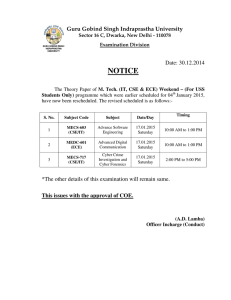 NOTICE Date: 30.12.2014 Guru Gobind Singh Indraprastha University