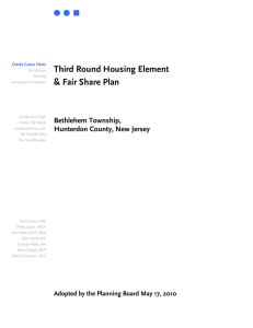 Third Round Housing Element &amp; Fair Share Plan Bethlehem Township,