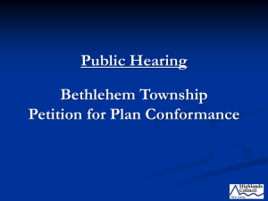 Public Hearing Bethlehem Township Petition for Plan Conformance