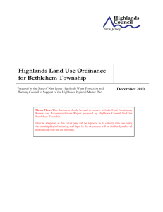 Highlands Land Use Ordinance for Bethlehem Township  December 2010