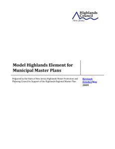   Model Highlands Element for  Municipal Master Plans  Revised: 