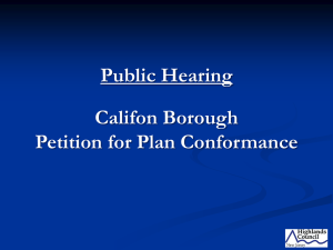 Public Hearing Califon Borough Petition for Plan Conformance