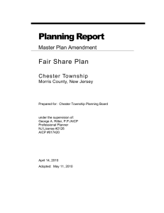 Planning Report Fair Share Plan  Master Plan Amendment