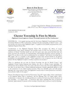 Chester Township Is First In Morris State of New Jersey