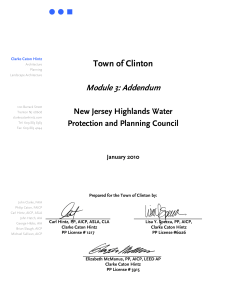 Town of Clinton Module 3: Addendum  New Jersey Highlands Water