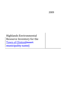 Highlands Environmental  Resource Inventory for the    Town of Clinton[insert 
