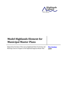   Model Highlands Element for  Municipal Master Plans  May October 