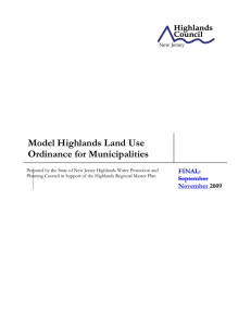 Model Highlands Land Use Ordinance for Municipalities  FINAL: