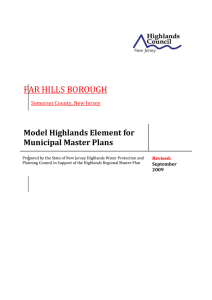 FAR HILLS BOROUGH Model Highlands Element for Municipal Master Plans