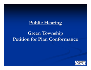 Public Hearing Green Township Petition for Plan Conformance