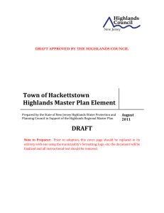 Town of Hackettstown Highlands Master Plan Element