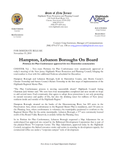 Hampton, Lebanon Boroughs On Board State of New Jersey