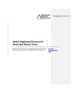   Model Highlands Element for  Municipal Master Plans  Revised: 