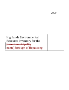 Highlands Environmental Resource Inventory for the  [insert municipality