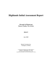 Highlands Initial Assessment Report Borough of Hopatcong Sussex County, New Jersey DRAFT