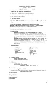 INDEPENDENCE TOWNSHIP COMMITTEE MEETING AGENDA September 14, 2010 7:00 PM