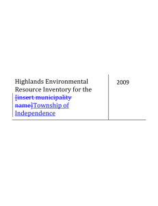 Highlands Environmental Resource Inventory for the  [insert municipality
