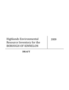 Highlands Environmental  Resource Inventory for the  BOROUGH OF KINNELON  2009