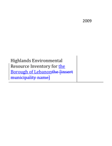 Highlands Environmental  Resource Inventory for    the 